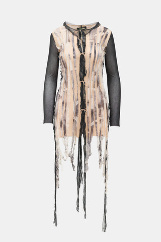 Jean Paul Gaultier SS 2002 Mesh Fringe Top