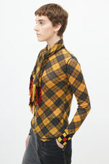 Jean Paul Gaultier Vintage Yellow & Black Plaid Scarf Top
