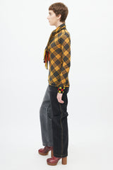 Jean Paul Gaultier Vintage Yellow & Black Plaid Scarf Top