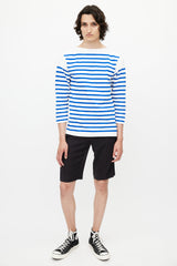 Jean Paul Gaultier White & Blue Stripe Sailor Top