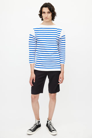 Jean Paul Gaultier White & Blue Stripe Sailor Top