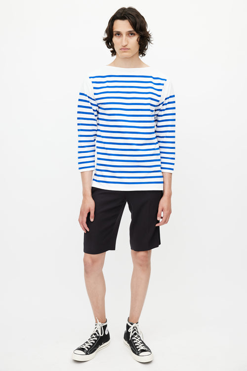 Jean Paul Gaultier White & Blue Stripe Sailor Top
