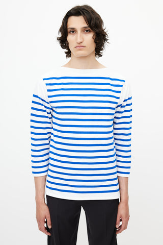 Jean Paul Gaultier White & Blue Stripe Sailor Top