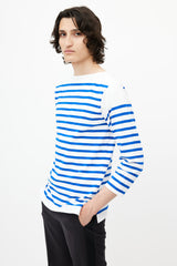 Jean Paul Gaultier White & Blue Stripe Sailor Top