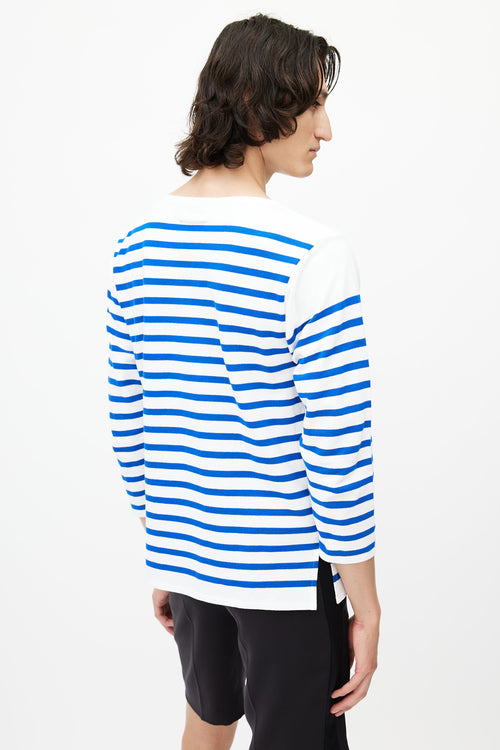 Jean Paul Gaultier White & Blue Stripe Sailor Top