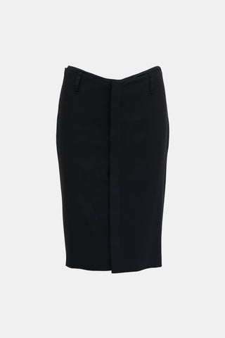 Jean Paul Gaultier Wool Slip Detail Skirt
