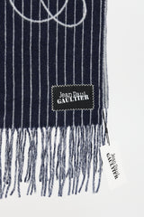 Jean Paul Gaultier Wool Stripe Logo Scarf