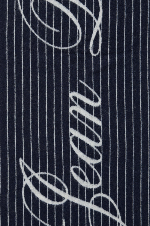 Jean Paul Gaultier Wool Stripe Logo Scarf