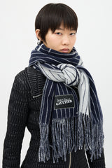 Jean Paul Gaultier Wool Stripe Logo Scarf