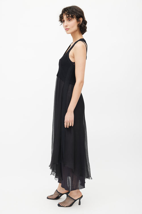 Jean Paul Gaultier Black Ribbed Corset Dress
