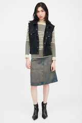Jean Paul Gaultier Jean's Black Terry Lined Button Front Vest