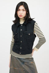 Jean Paul Gaultier Jean's Black Terry Lined Button Front Vest