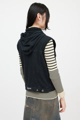 Jean Paul Gaultier Jean's Black Terry Lined Button Front Vest