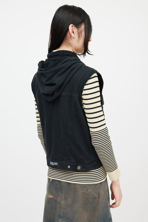 Jean Paul Gaultier Jean's Black Terry Lined Button Front Vest