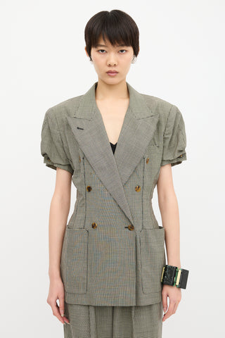 Jean Paul Gaultier 1980's Short Sleeve Check Jacket