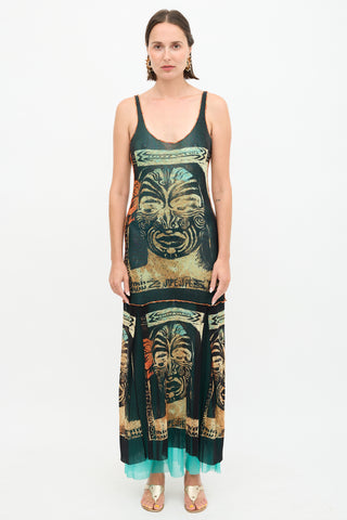 Jean Paul Gaultier 1990s Mesh Printed Dress
