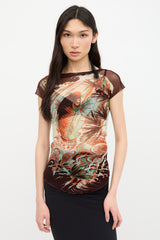 Jean Paul Gaultier 1990s Mesh Printed Top