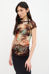 Jean Paul Gaultier 1990s Mesh Printed Top