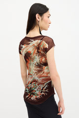 Jean Paul Gaultier 1990s Mesh Printed Top