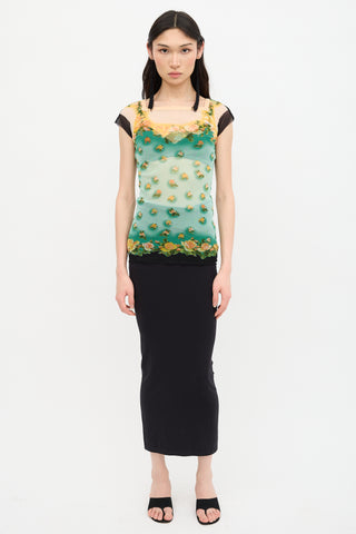 Jean Paul Gaultier 2000s Mesh Floral Top