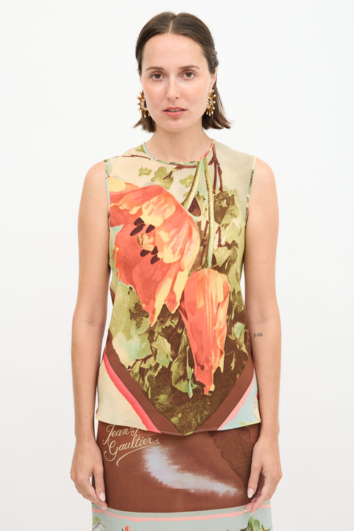 Jean Paul Gaultier 2000s Silk Floral Blouse