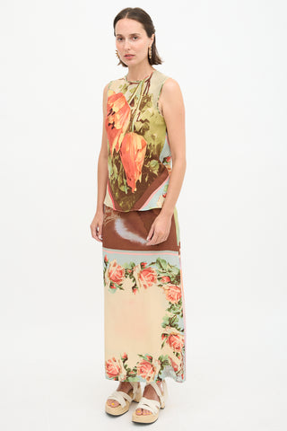 Jean Paul Gaultier 2000s Silk Floral Skirt