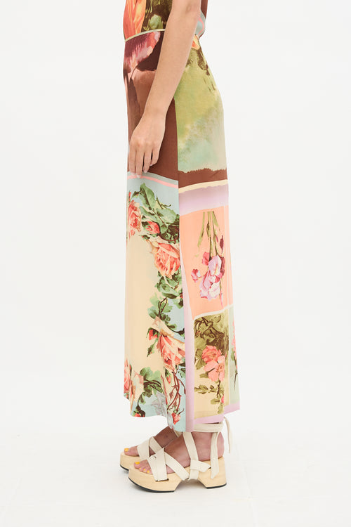 Jean Paul Gaultier 2000s Silk Floral Skirt