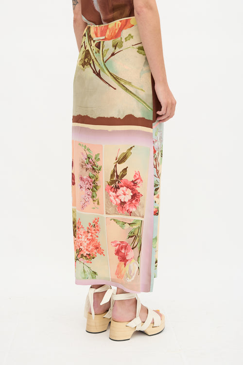 Jean Paul Gaultier 2000s Silk Floral Skirt