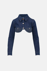 Jean Paul Gaultier Cropped Denim Bustier Jacket