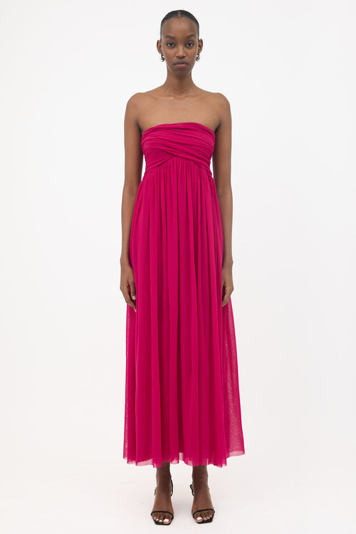 Jean Paul Gaultier Knit Mesh Ruched Dress