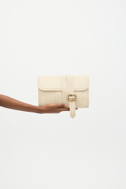 Jean Paul Gaultier Leather Belted Wrap Clutch