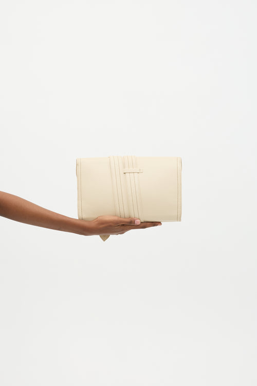 Jean Paul Gaultier Leather Belted Wrap Clutch