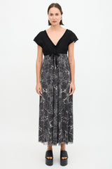 Jean Paul Gaultier Mesh Leaf Printed Dress