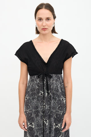 Jean Paul Gaultier Mesh Leaf Printed Dress