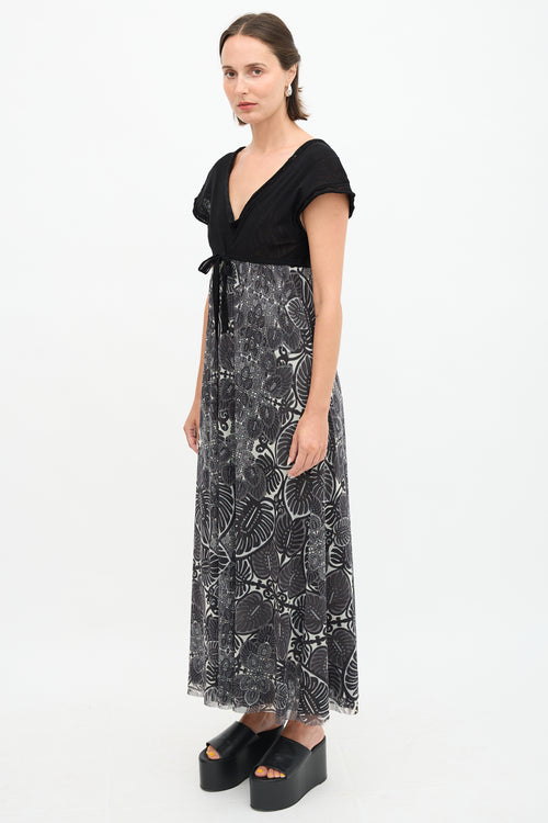 Jean Paul Gaultier Mesh Leaf Printed Dress