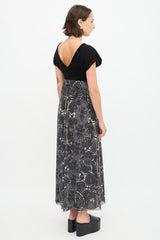 Jean Paul Gaultier Mesh Leaf Printed Dress