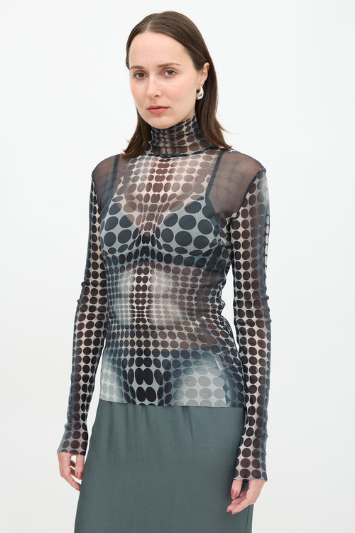 Jean Paul Gaultier Mesh Polka Dot Top