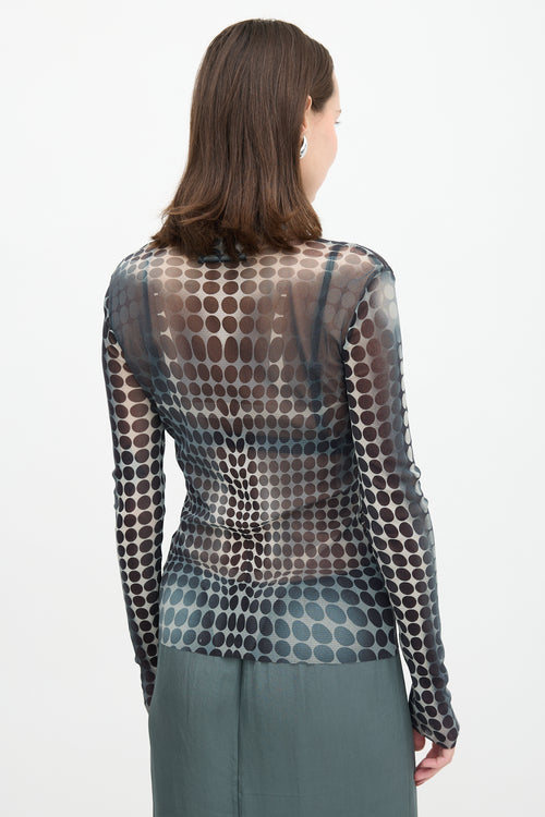 Jean Paul Gaultier Mesh Polka Dot Top