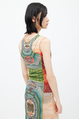 Jean Paul Gaultier Multicolour Mesh Evidemment Banknote Print Dress