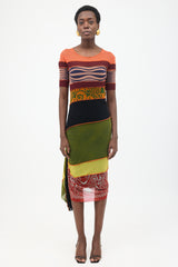 Jean Paul Gaultier SS 1996 Printed Mesh Wrap Dress