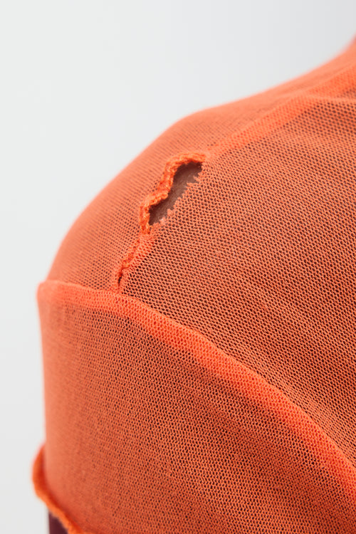 Jean Paul Gaultier SS 1996 Printed Mesh Wrap Dress