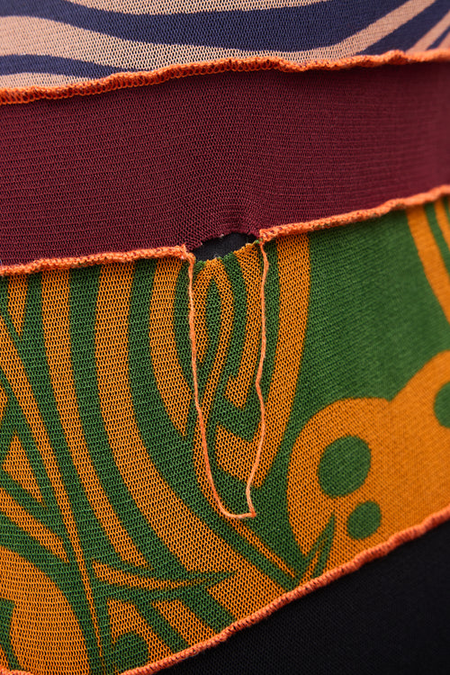 Jean Paul Gaultier SS 1996 Printed Mesh Wrap Dress