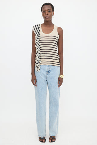 Jean Paul Gaultier Soleil Mesh Striped Tank Top