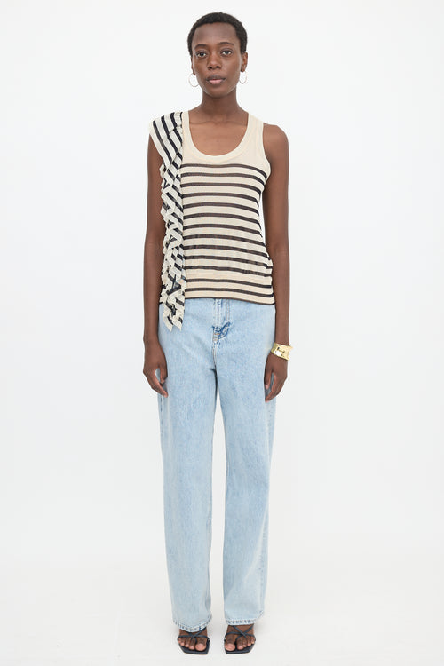 Jean Paul Gaultier Soleil Mesh Striped Tank Top