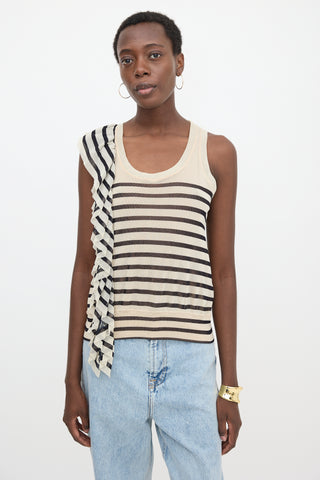 Jean Paul Gaultier Soleil Mesh Striped Tank Top