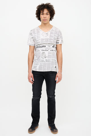 Jean Paul Gaultier Vintage Newspaper Printed T-Shirt