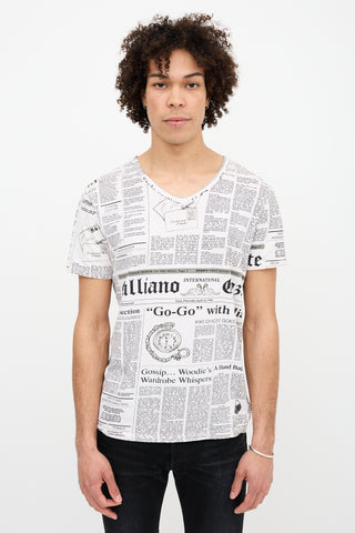 Jean Paul Gaultier Vintage Newspaper Printed T-Shirt
