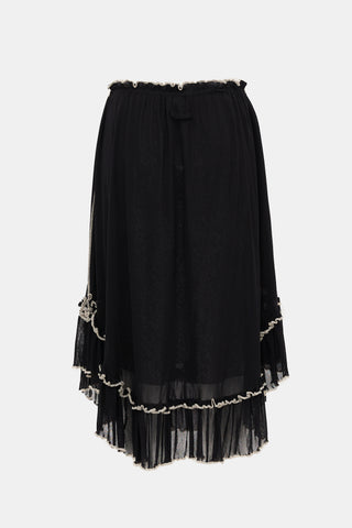 Jean Paul Gaultier Vintage Sheer Knit Ruffled Skirt