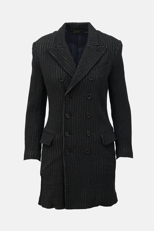 Jean Paul Gaultier Vintage Wool Ribbed Blazer Dress