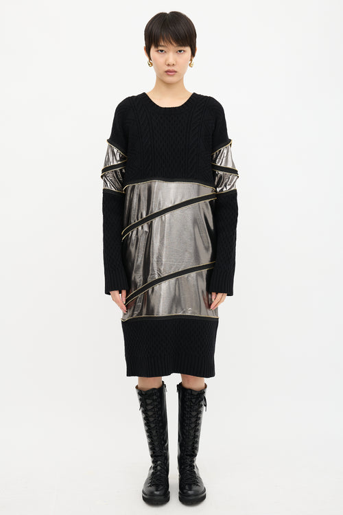 Jean Paul Gaultier Wool Cable Knit Zip Sweater